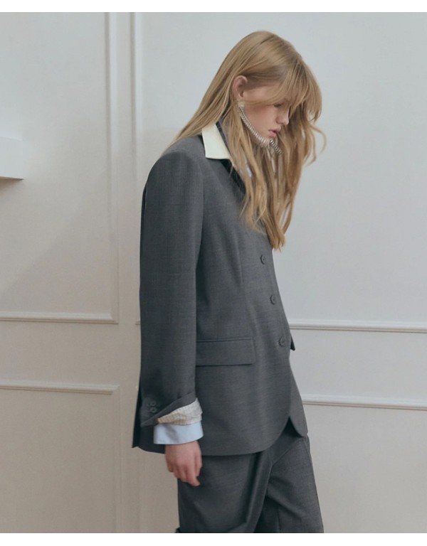 Semicouture Grey jacket with contrasting collar