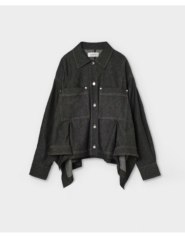 Psophía Asymmetric denim jacket