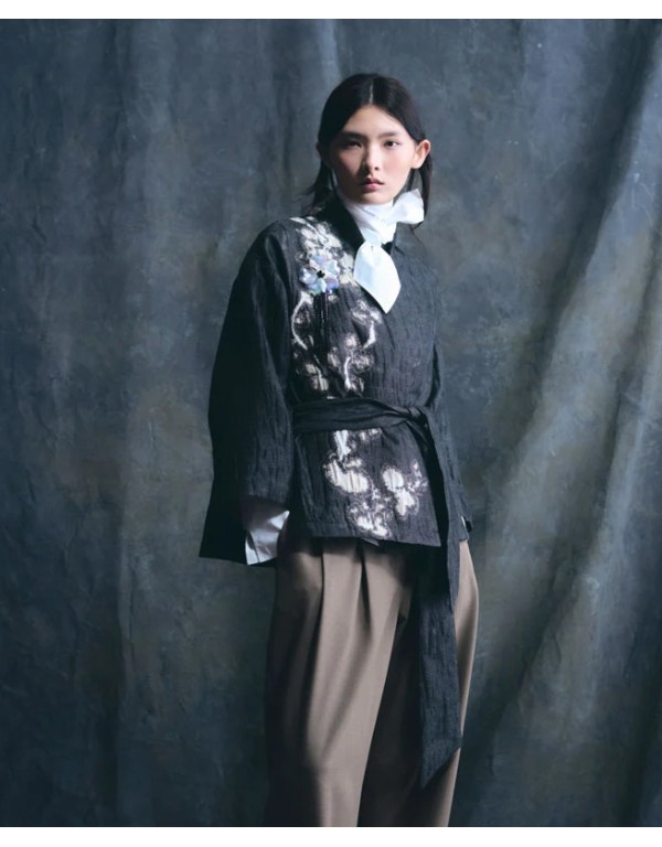Psophía Kimono style jacquard jacket