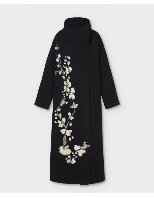 Psophía Jacquard coat with wool