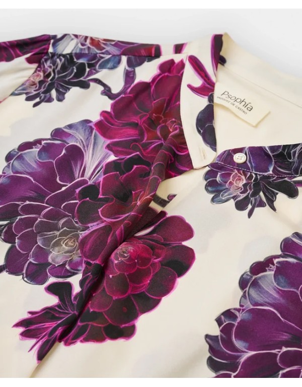 Psophía Silk long sleeved floral print shirt