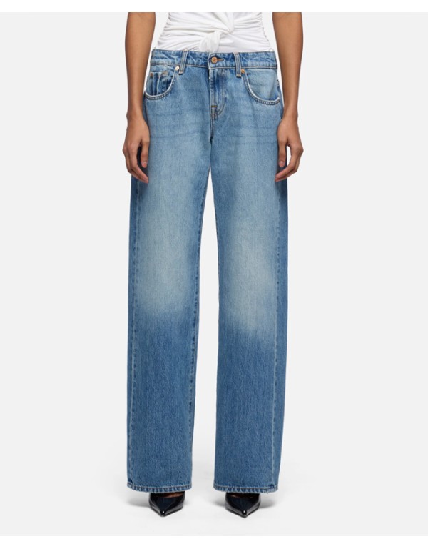 7 for all mankind Low rise straight blue jeans
