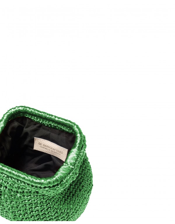 G&K handcrafters gttΠράσινη raffia Mini clutch