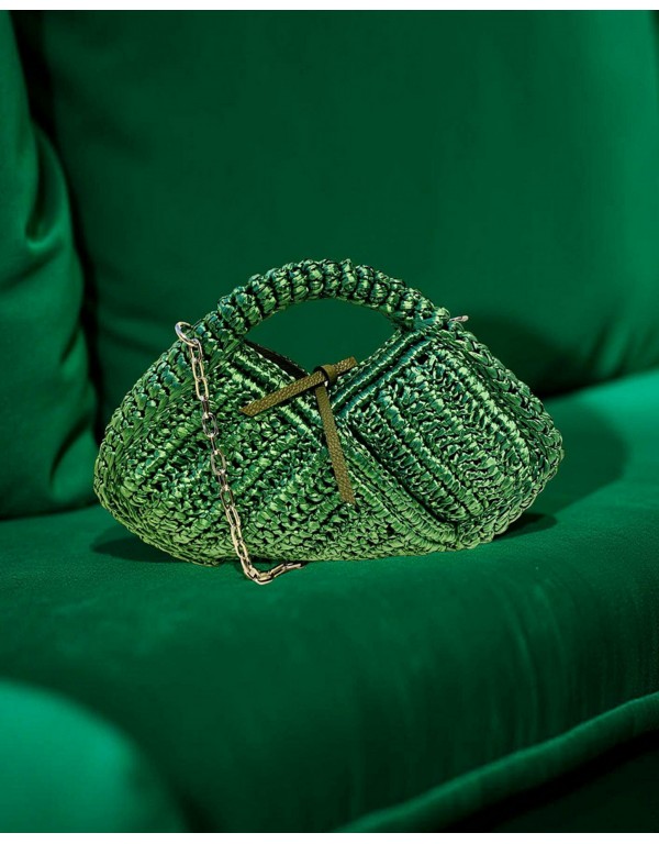G&K handcrafters Πλεκτή Τσάντα με Χρυσή Αλυσίδα