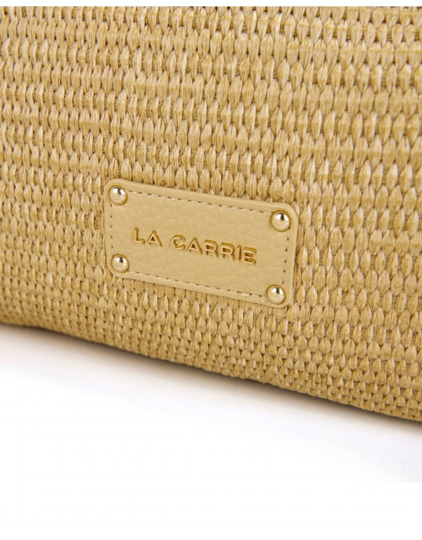 La Carrie μπεζ shopping bag από ράφια