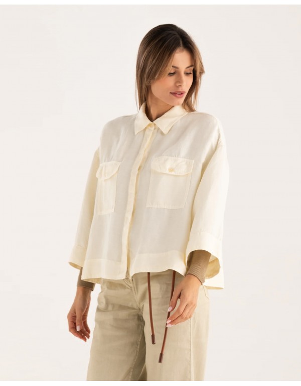 120% Lino Πουκάμισο oversized 