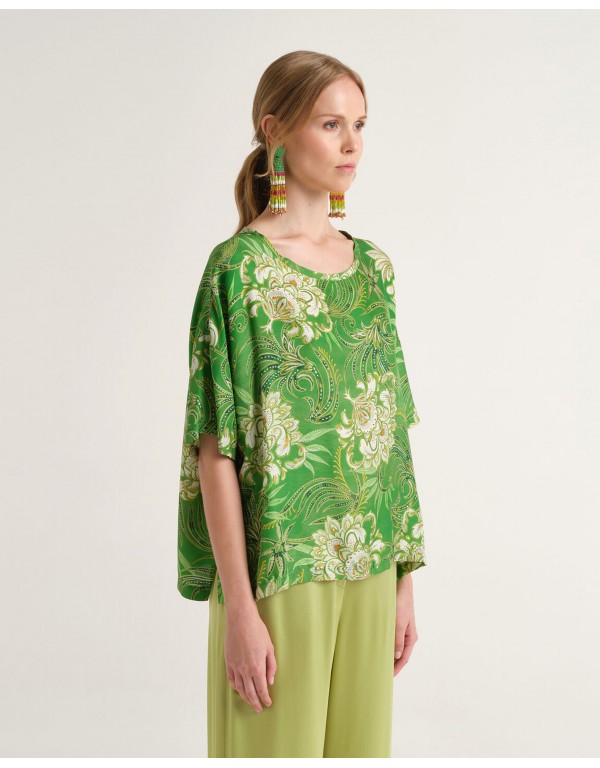 Maliparmi Floral silk blouse