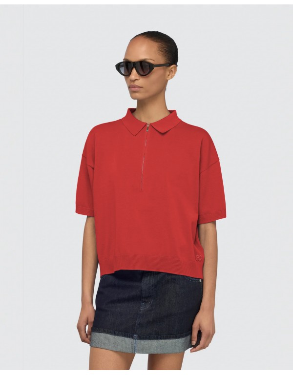 Semicouture Πλεκτή polo μπλούζα