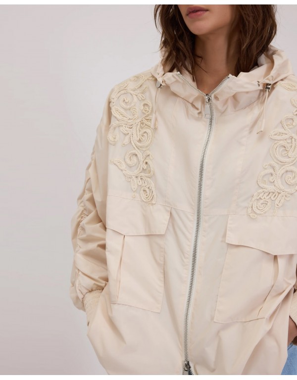 Ermanno Firenze Taffeta hooded parka