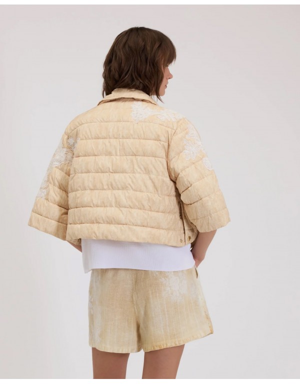 Ermanno Firenze Cropped down jacket with embroidery