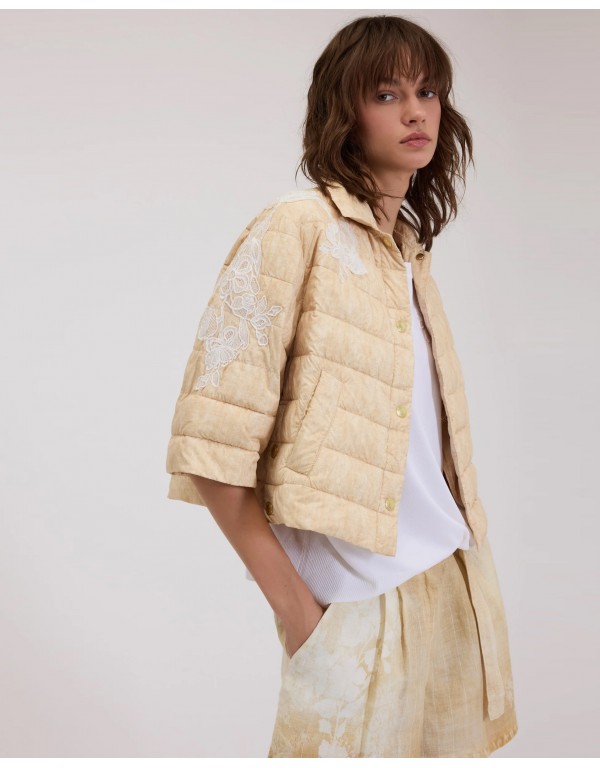 Ermanno Firenze Cropped down jacket with embroidery