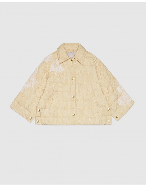 Ermanno Firenze Cropped down jacket with embroidery