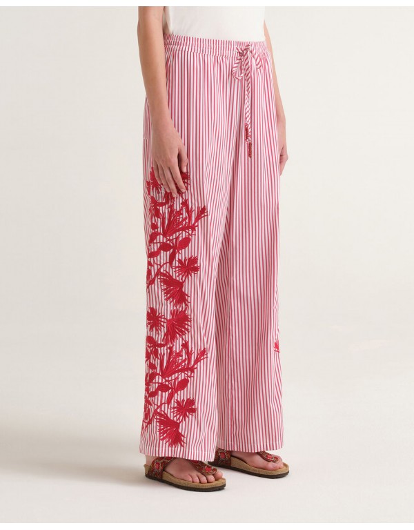 Maliparmi Ριγέ παντελόνι floral