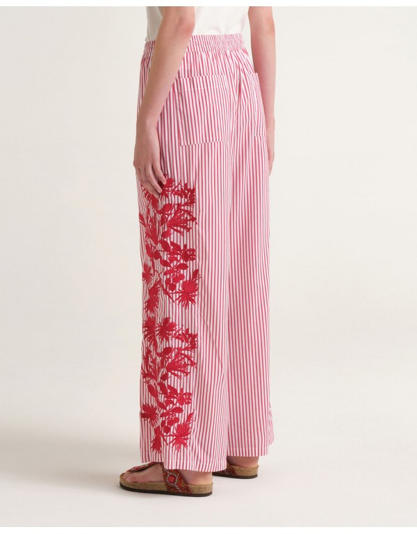 Maliparmi Ριγέ παντελόνι floral