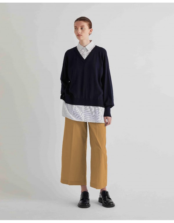 MeiMeij Κάμελ βαμβακερό παντελόνι