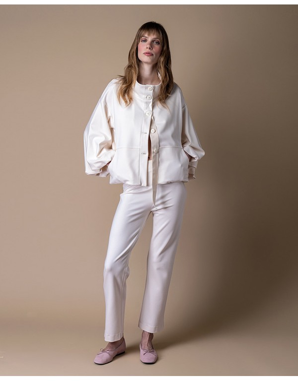 Liana Camba Off-White Ψηλόμεσο Παντελόνι 