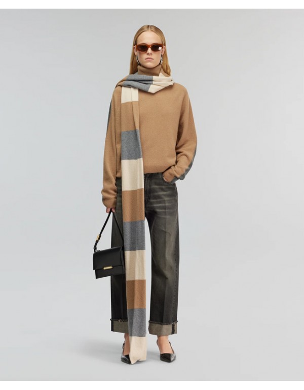 Semicouture Ριγέ κασκόλ από μαλλί και κασμίρ 