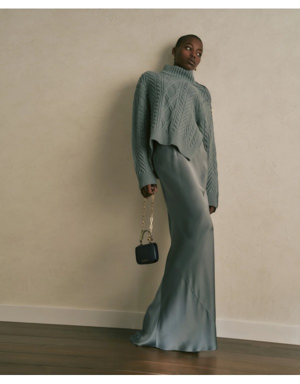 Semicouture maxi satin skirt