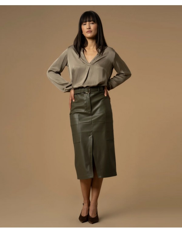 Kocca Κομψή μίντι φούστα δερματίνης