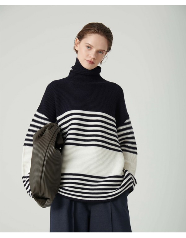 Beatrice B, ριγέ πουλόβερ με ζιβάγκο