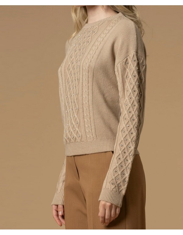 Kocca Knitted blouse with decorative stones