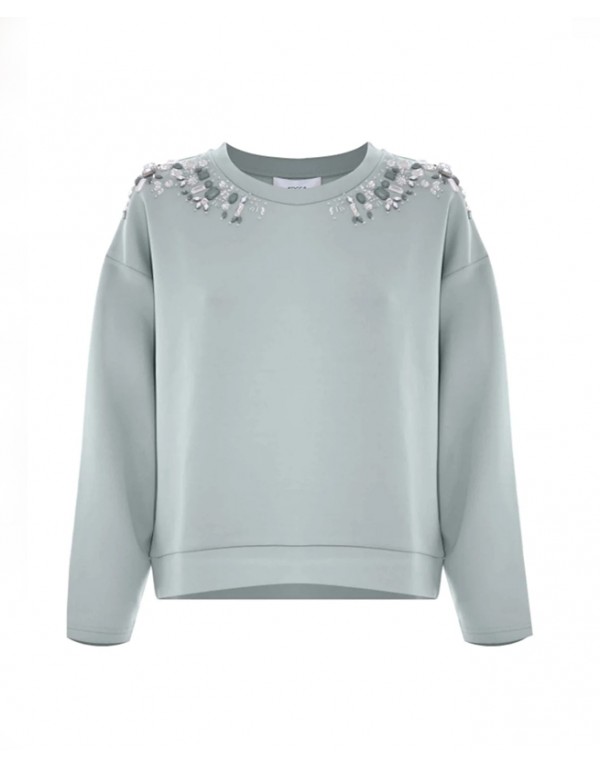 Kocca Casual elegant round neck beaded sweatshirt 