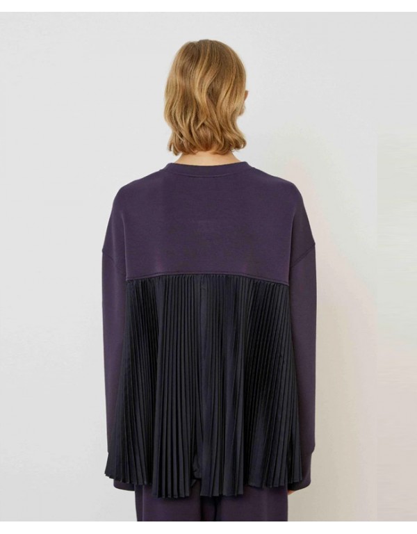 Mei Mei Blouse with pleated insert on the back in blue