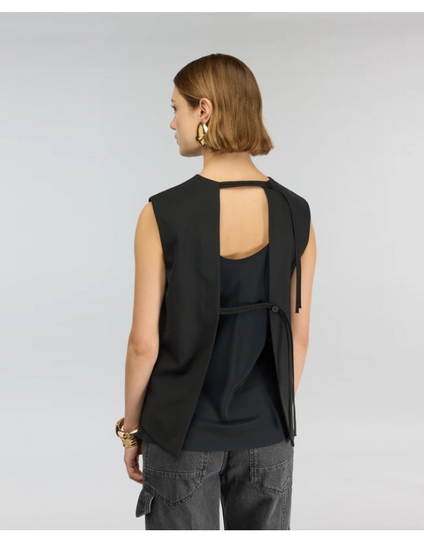 Semicouture Black cool wool top - waistcoat