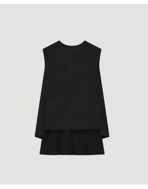 Semicouture Black cool wool top - waistcoat