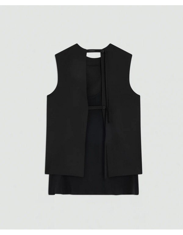 Semicouture Black cool wool top - waistcoat