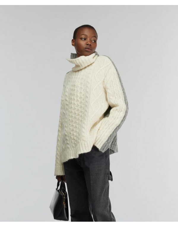 Semicouture two-tone turtleneck sweater
