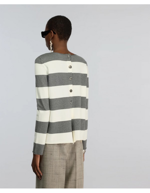 Semicouture  Ριγέ πουλόβερ με στρογγυλή λαιμόκοψη