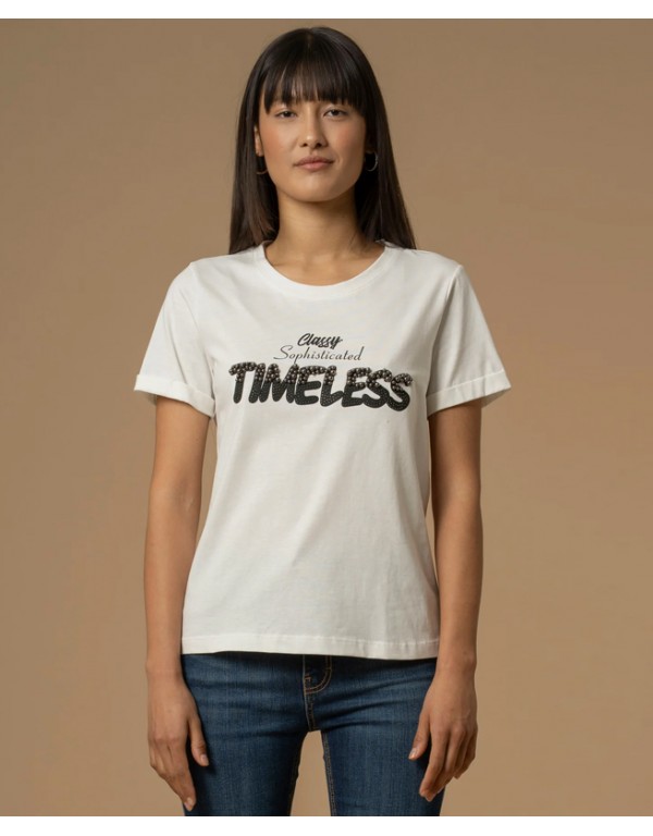 Kocca Κομψό t-shirt με στρογγυλή λαιμόκοψη και λογότυπο