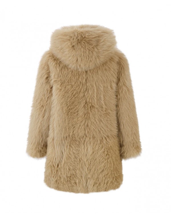 Urbancode Reversible half coat with hood, beige color