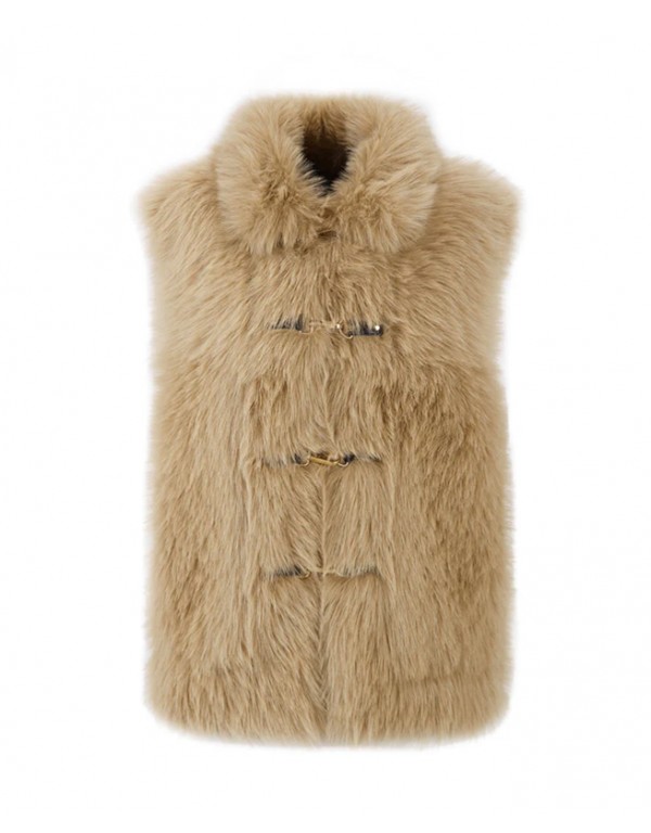 Urbancode γιλέκο διπλής όψης με κουκούλα, χρώμα μπεζ