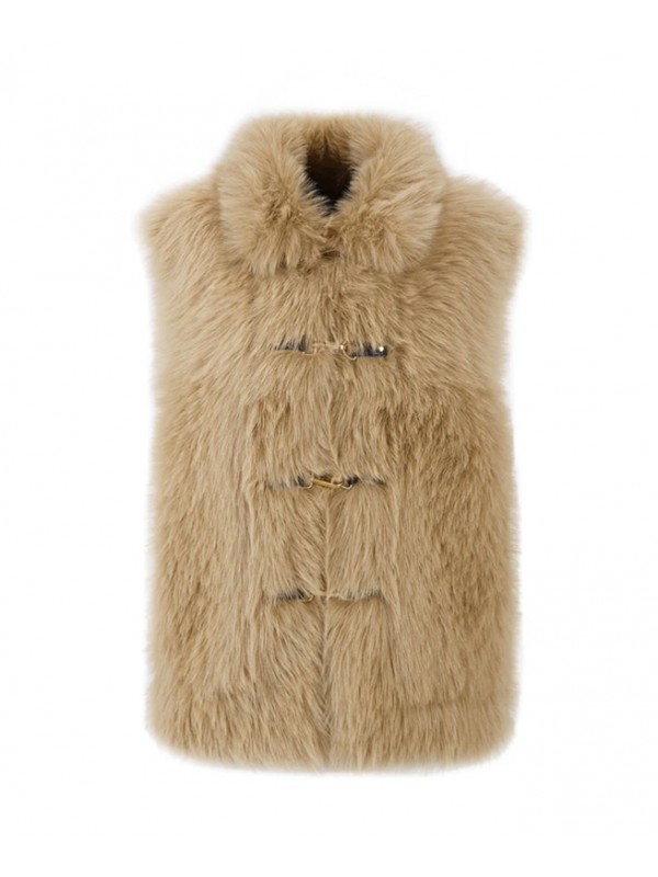 Urbancode γιλέκο διπλής όψης με κουκούλα, χρώμα μπεζ