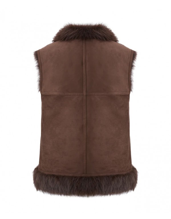 Urbancode reversible vest with hood, brown color