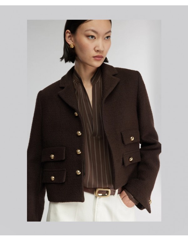 Semicouture Κοντή ζακέτα  καφέ