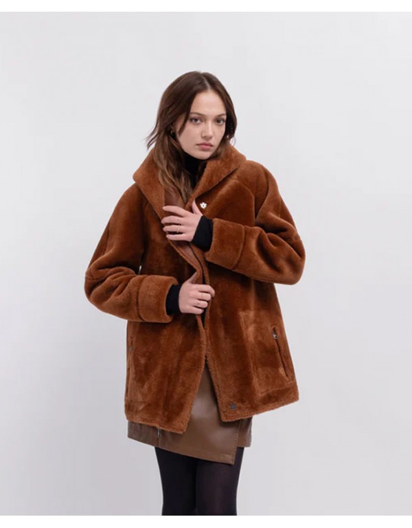 Urbancode Τζάκετ διπλής όψης σε χρώμα καραμέλας