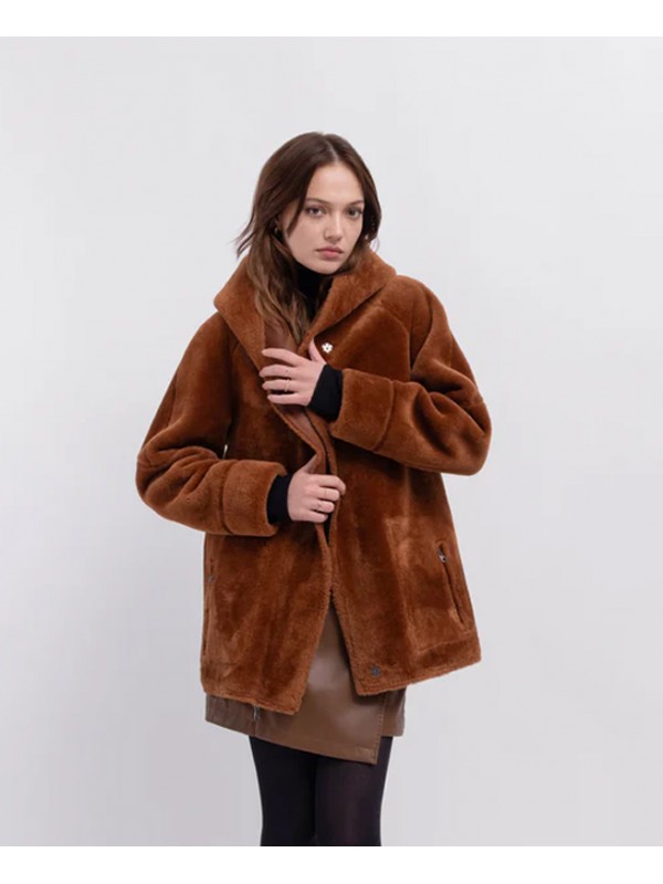 Urbancode Τζάκετ διπλής όψης σε χρώμα καραμέλας