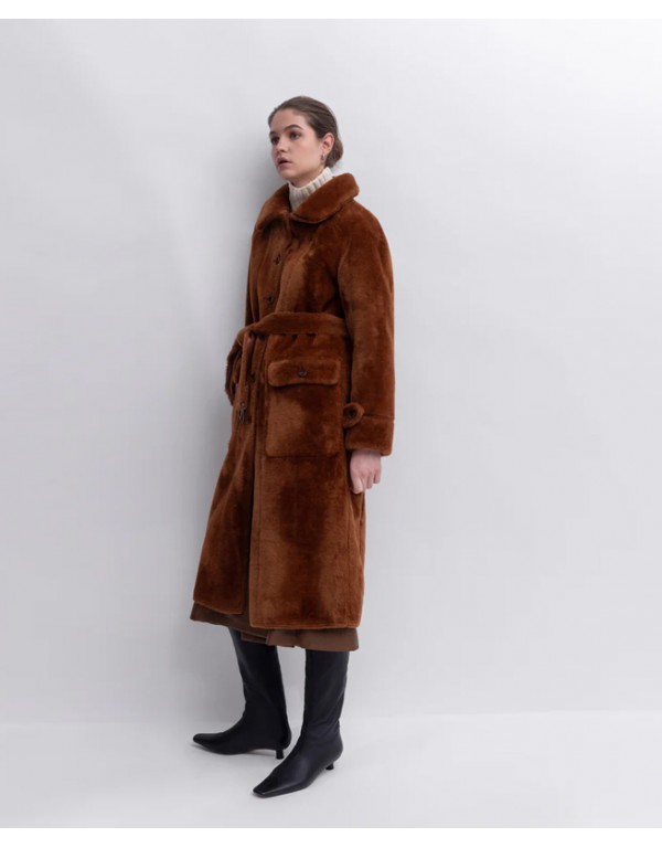 Urbancode Double-sided coat in caramel color