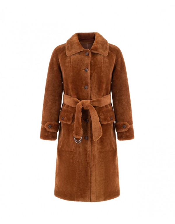 Urbancode Double-sided coat in caramel color