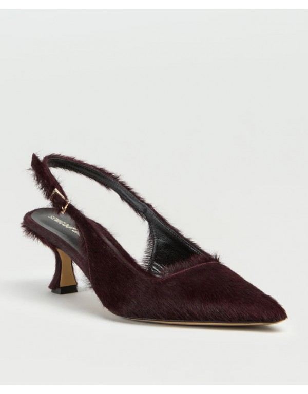 Semicouture γόβες από δέρμα πόνυ με μυτερή μύτη