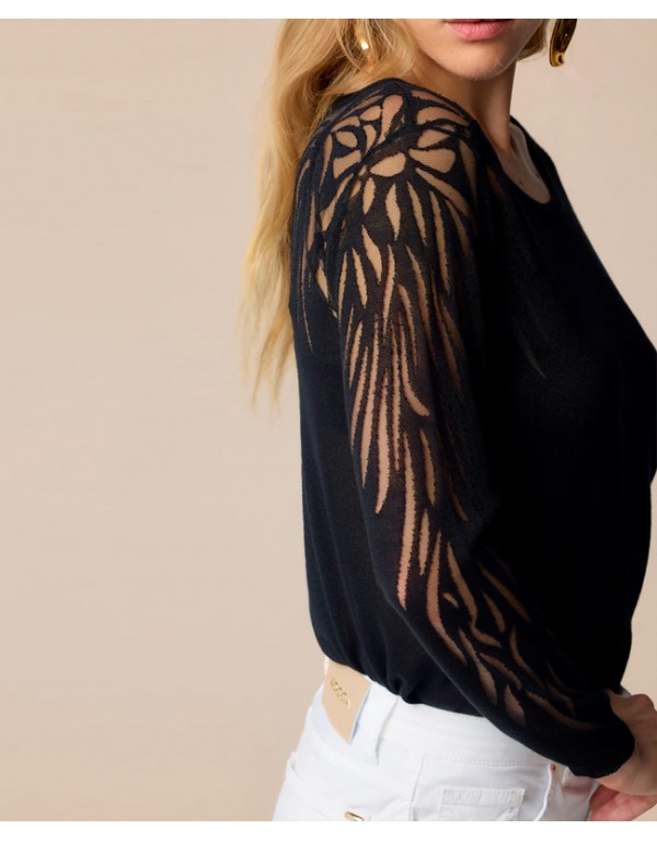 Kocca Chic sheer buttonless long sleeved blouse