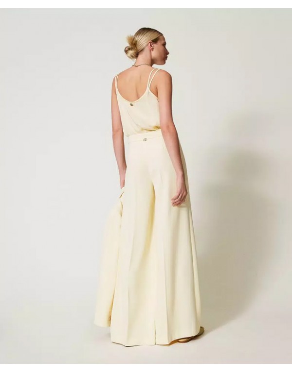 Fluid crêpe palazzo trousers
