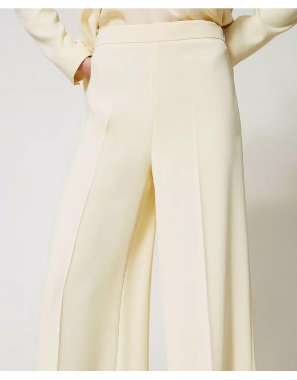 Fluid crêpe palazzo trousers