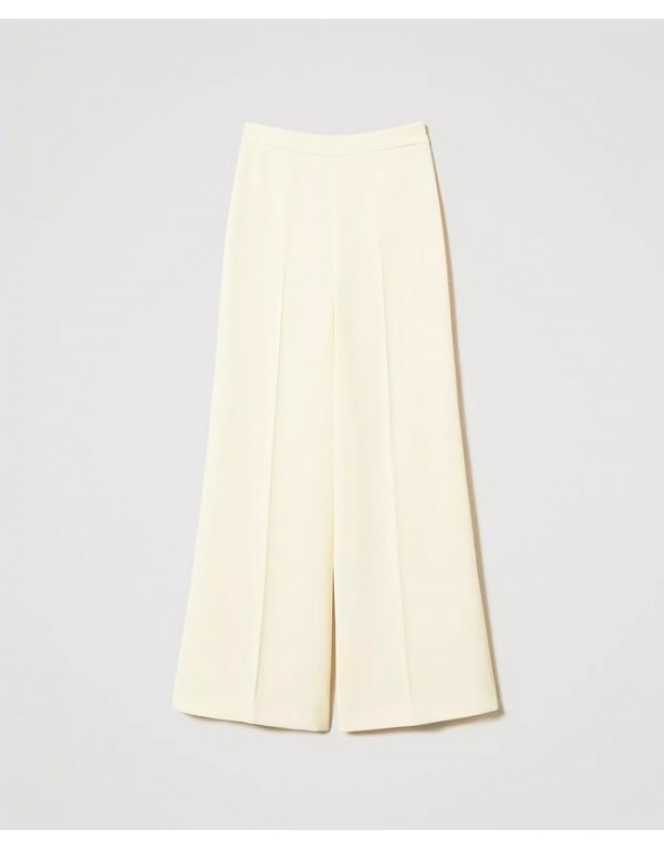 Fluid crêpe palazzo trousers