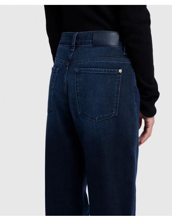 Τζιν με Ψηλή Μέση και Ισια Γραμμή σε σκούρο μπλε