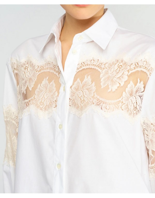 Πουκάμισο με λεπτομέρειες δαντέλας