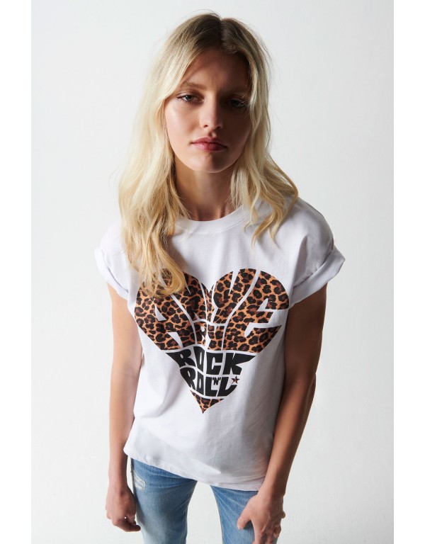 T-shirt με στάμπα καρδιά